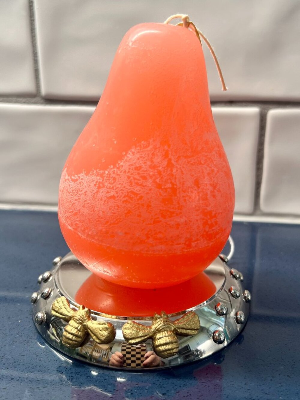 Retired MacKenzie-Childs BEE Pillar Candle Holder